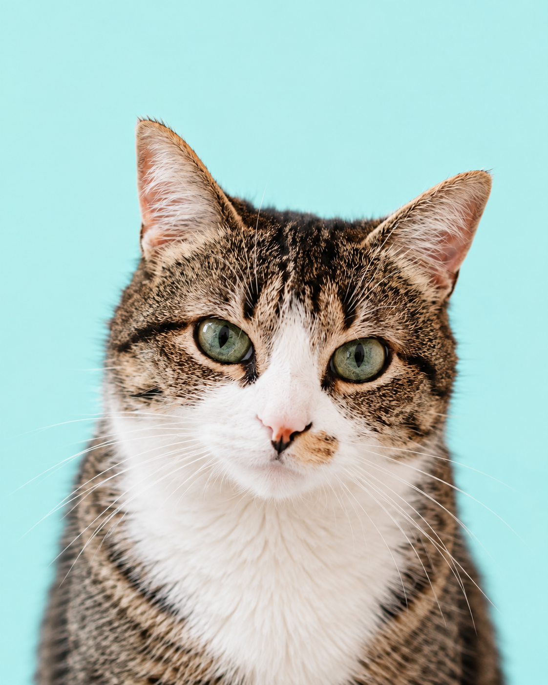 A gentle cat looking out