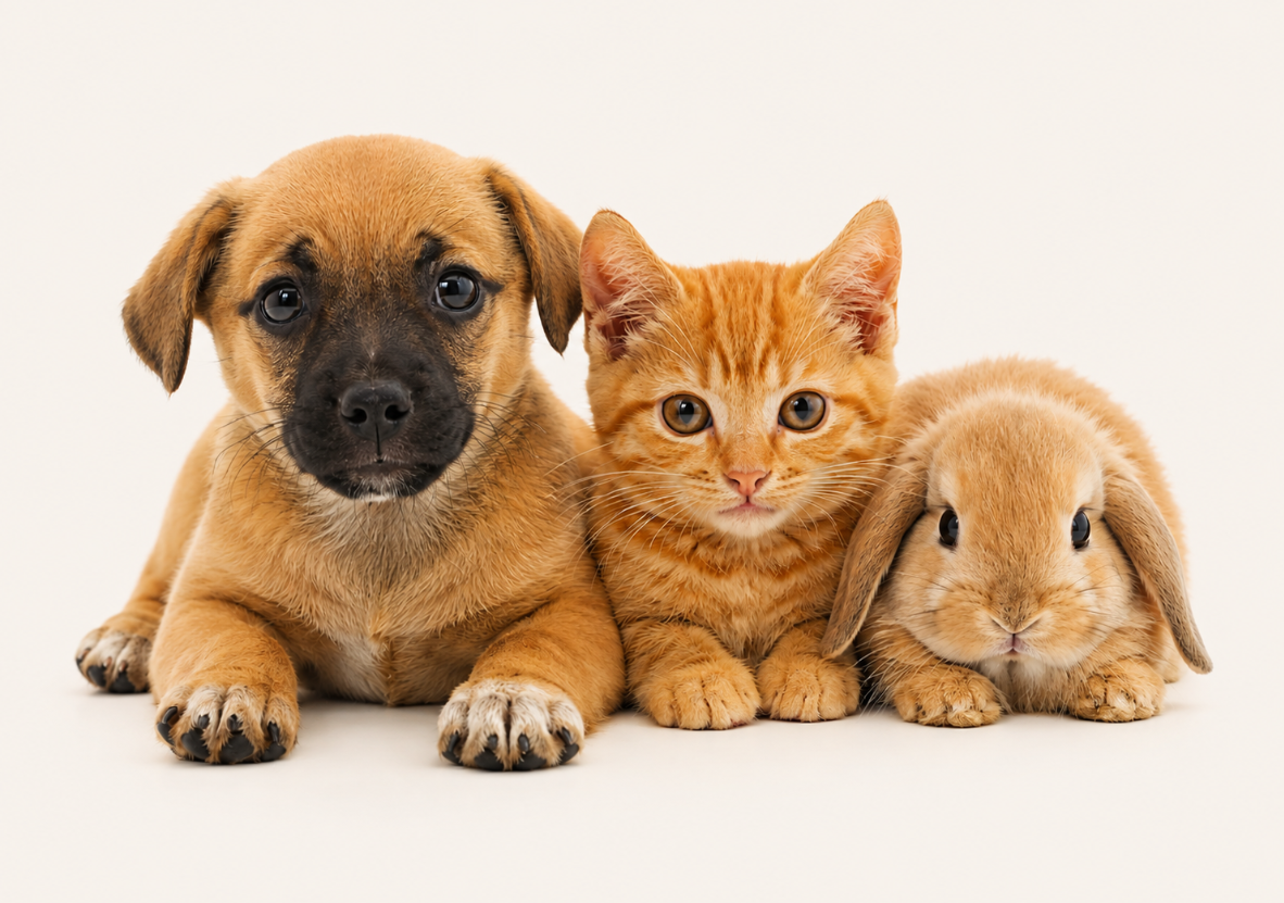 Rescue pets resting together