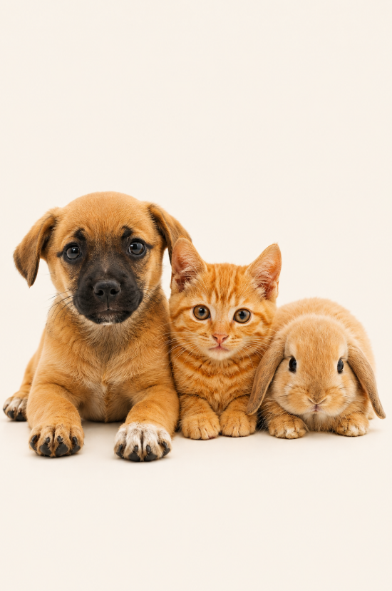 Rescue pets resting together